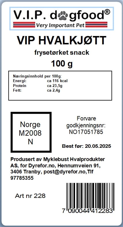 V.I.P. Frysetørket Hvalsnack